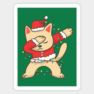 Dabbing Cat Christmas Lights Magnet